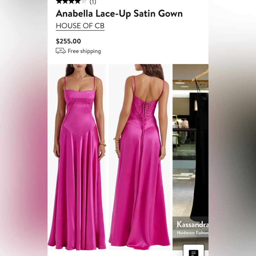 House Of CB Annabella Lace up satin gown